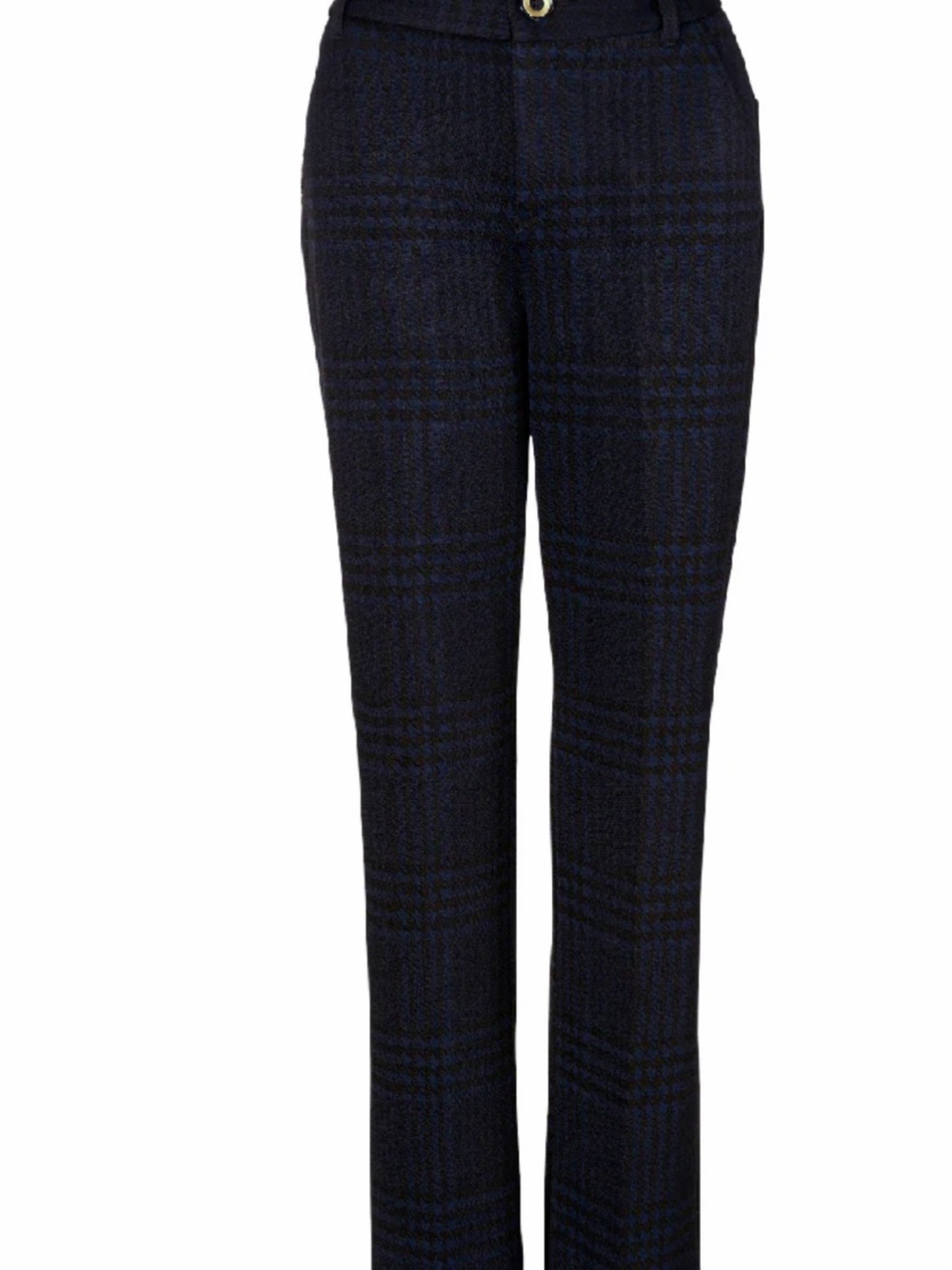 NWOT CAbi Navy & Black Plaid Tailored Straight Pants